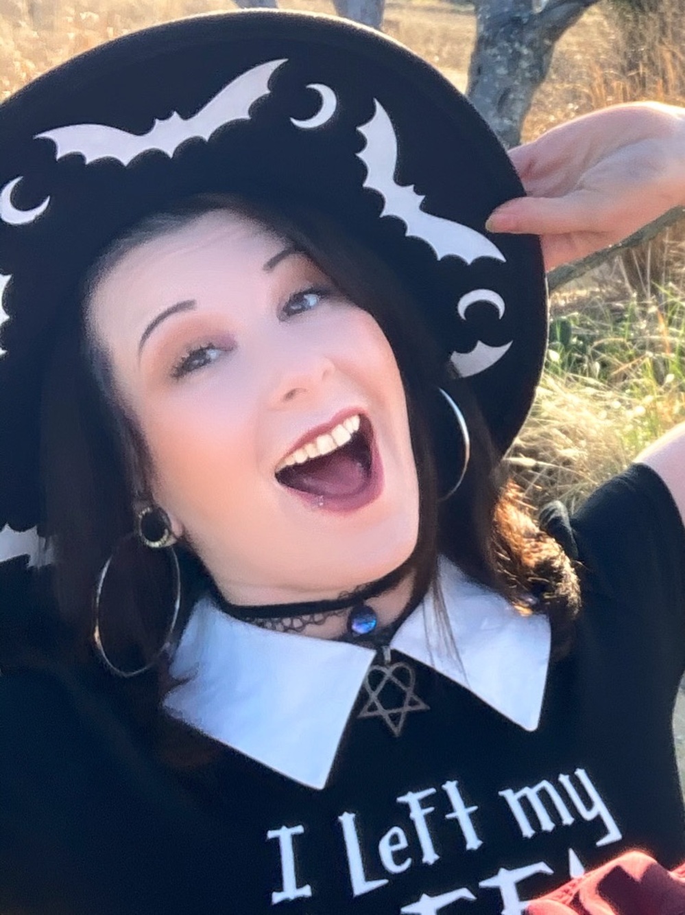 The grave girls x dollskill bat and moon brim hat